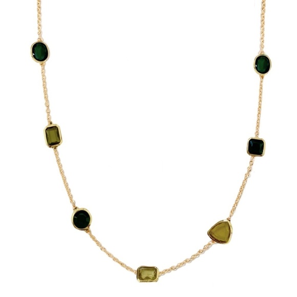 KATE SPADE • Green Hancock Park Rosary Station Crystal Necklace - Picture 1 of 9